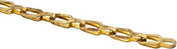 Made in USA - 0.028" Diam Brass Plumber's Safety Chain - 40 Lb Load Limit, #1, Standard Finish, 0.65" Inside Length - All Tool & Supply