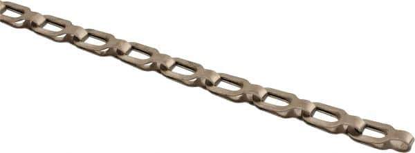 Made in USA - 0.018" Diam Brass Plumber's Safety Chain - 23 Lb Load Limit, #2/0, Nickel Plated Finish, 0.55" Inside Length - All Tool & Supply