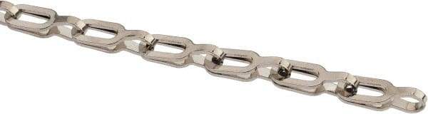 Made in USA - 0.028" Diam Brass Plumber's Safety Chain - 40 Lb Load Limit, #1, Nickel Plated Finish, 0.65" Inside Length - All Tool & Supply