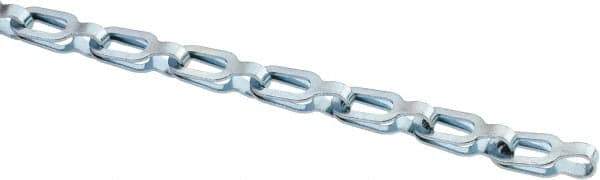 Made in USA - 0.028" Diam Brass Plumber's Safety Chain - 40 Lb Load Limit, #1, Zinc Plated Finish, 0.65" Inside Length - All Tool & Supply