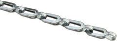 Made in USA - 0.028" Diam Steel Plumber's Safety Chain - 63 Lb Load Limit, #2, Zinc Plated Finish, 0.7" Inside Length - All Tool & Supply