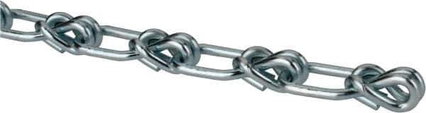 Campbell - 0.12" Diam Steel Single Loop Chain - 265 Lb Load Limit, #1/0, Zinc Plated Finish, 1.29" Inside Length - All Tool & Supply