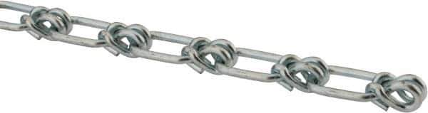 Campbell - 0.162" Diam Steel Single Loop Chain - 485 Lb Load Limit, #4/0, Zinc Plated Finish, 1.8" Inside Length - All Tool & Supply