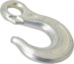 CM - 5,400 Lb Capacity, Chain Grade 43, Carbon Steel Eye Hook - 3-1/4" Reach, 11/16" Eye ID, 3/8" Chain Diam - All Tool & Supply