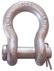 CM - 7/16" Nominal Chain Size, 2 Ton Carbon Steel Loose Anchor Shackle - 7/16" Diam, 1/2" Pin Diam, 1-3/4" High x 23/32" Wide Inside Jaw, 1-5/32" Inside Width, 1-1/8" Max Body Thickness - All Tool & Supply