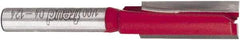 Freud - 3/8" Diam, 1/4" Shank Diam, 1" Length of Cut, 2 Flute Double Edge Straight Router Bit - 2-1/2" Overall Length, Carbide Tipped - All Tool & Supply