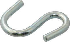 Campbell - Trade Size #62, Carbon Steel Zinc Plated S-Hook - 95 Lb Capacity, 0.175" Wire, 1-3/8" OAL - All Tool & Supply