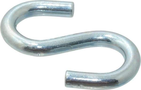 Campbell - Trade Size #80, Carbon Steel Zinc Plated S-Hook - 160 Lb Capacity, 1/4" Wire, 1-3/32" OAL - All Tool & Supply