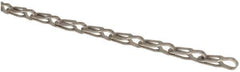 Made in USA - 0.028" Diam Stainless Steel Plumber's Safety Chain - 100 Lb Load Limit, 20 Links per Foot, #1, Standard Finish - All Tool & Supply