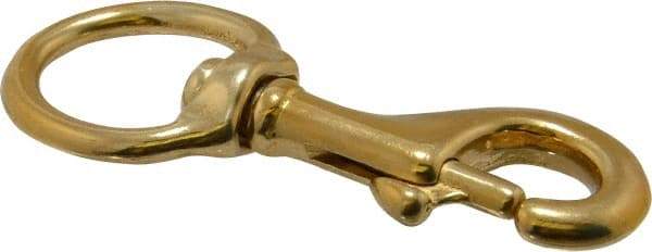 Value Collection - 3-5/8" Long Oval Swivel Eye Bolt Snap - Solid Brass with 3/8" Snap Opening - All Tool & Supply