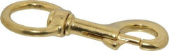 Value Collection - 4-3/4" Long Oval Swivel Eye Bolt Snap - Solid Brass with 1/2" Snap Opening - All Tool & Supply