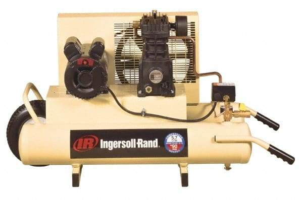 Ingersoll-Rand - 3 hp, 8 Gal Stationary Electric TWIN Screw Air Compressor - Single Phase, 135 Max psi, 11.3 CFM, 230 Volt - All Tool & Supply