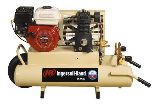 Ingersoll-Rand - 5.5 HP Stationary Gas Air Compressor - Honda Engine, Horizontal Configuration, Twin 8 Gallon, 11.8 CFM, 135 Max psi - All Tool & Supply