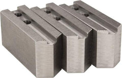 H & R Manufacturing - 1.5mm x 60° Serrated Attachment, Square Soft Lathe Chuck Jaw - 3 Jaws, Steel, 1.181" Btw Mount Hole Ctrs, 5" Long x 1-3/4" Wide x 2-1/2" High, 0.63" Groove, 12mm Fastener - All Tool & Supply