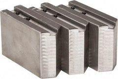 H & R Manufacturing - 1.5mm x 60° Serrated Attachment, Square Soft Lathe Chuck Jaw - 3 Jaws, Steel, 1.181" Btw Mount Hole Ctrs, 5" Long x 1-3/4" Wide x 3-1/2" High, 0.63" Groove, 12mm Fastener - All Tool & Supply