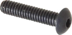 Unbrako - #8-32 UNC Hex Socket Drive, Button Screw - Alloy Steel, Black Oxide Finish, 3/4" Length Under Head - All Tool & Supply