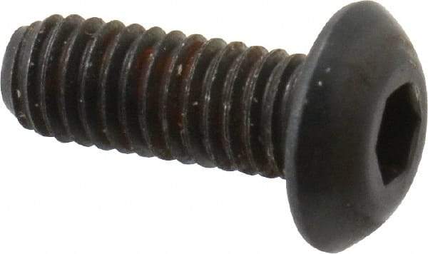 Unbrako - M3x0.50 Metric Coarse Hex Socket Drive, Button Screw - Alloy Steel, Black Oxide Finish, 8mm Length Under Head - All Tool & Supply