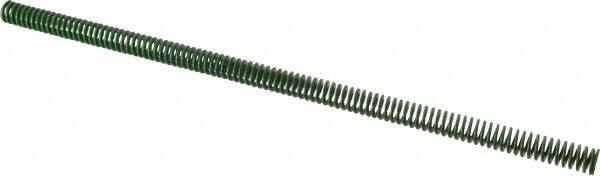 Associated Spring Raymond - 12.5mm Hole Diam, 6.3mm Rod Diam, 12" Free Length, Green Die Spring - 175 N Max Deflection, 125mm Max Deflection, Light Duty, Chromium Alloy Steel - All Tool & Supply