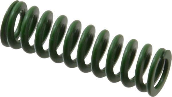 Associated Spring Raymond - 16mm Hole Diam, 8mm Rod Diam, 2" Free Length, Green Die Spring - 328.1 N Max Deflection, 20.9mm Max Deflection, Light Duty, Chromium Alloy Steel - All Tool & Supply