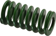 Associated Spring Raymond - 20mm Hole Diam, 10mm Rod Diam, 1-1/2" Free Length, Green Die Spring - 499.5 N Max Deflection, 15mm Max Deflection, Light Duty, Chromium Alloy Steel - All Tool & Supply