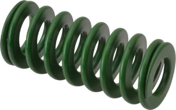 Associated Spring Raymond - 20mm Hole Diam, 10mm Rod Diam, 1-3/4" Free Length, Green Die Spring - 540 N Max Deflection, 18mm Max Deflection, Light Duty, Chromium Alloy Steel - All Tool & Supply