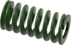 Associated Spring Raymond - 25mm Hole Diam, 12.5mm Rod Diam, 2" Free Length, Green Die Spring - 880 N Max Deflection, 20mm Max Deflection, Light Duty, Chromium Alloy Steel - All Tool & Supply