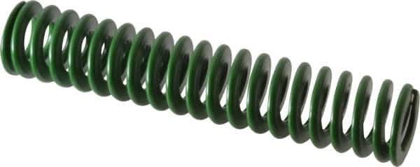 Associated Spring Raymond - 25mm Hole Diam, 12.5mm Rod Diam, 5" Free Length, Green Die Spring - 851.7 N Max Deflection, 51mm Max Deflection, Light Duty, Chromium Alloy Steel - All Tool & Supply