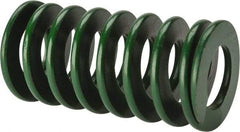 Associated Spring Raymond - 40mm Hole Diam, 20mm Rod Diam, 3" Free Length, Green Die Spring - 1890 N Max Deflection, 30mm Max Deflection, Light Duty, Chromium Alloy Steel - All Tool & Supply