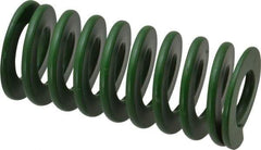 Associated Spring Raymond - 40mm Hole Diam, 20mm Rod Diam, 3-1/2" Free Length, Green Die Spring - 1785 N Max Deflection, 35mm Max Deflection, Light Duty, Chromium Alloy Steel - All Tool & Supply