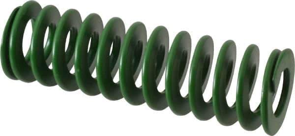 Associated Spring Raymond - 40mm Hole Diam, 20mm Rod Diam, 5" Free Length, Green Die Spring - 1887 N Max Deflection, 51mm Max Deflection, Light Duty, Chromium Alloy Steel - All Tool & Supply