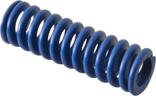 Associated Spring Raymond - 16mm Hole Diam, 8mm Rod Diam, 2" Free Length, Blue Die Spring - 512.2 N Max Deflection, 19.4mm Max Deflection, Medium Duty, Chromium Alloy Steel - All Tool & Supply