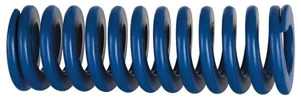 Associated Spring Raymond - 25mm Hole Diam, 12.5mm Rod Diam, 3" Free Length, Blue Die Spring - 1209.6 N Max Deflection, 28mm Max Deflection, Medium Duty, Chromium Alloy Steel - All Tool & Supply