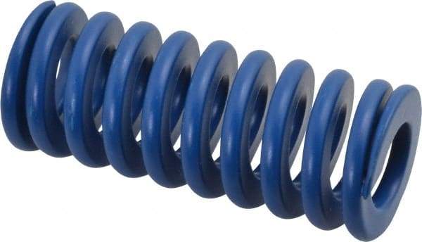 Associated Spring Raymond - 32mm Hole Diam, 16mm Rod Diam, 3" Free Length, Blue Die Spring - 2254 N Max Deflection, 28mm Max Deflection, Medium Duty, Chromium Alloy Steel - All Tool & Supply