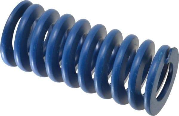 Associated Spring Raymond - 50mm Hole Diam, 25mm Rod Diam, 4-1/2" Free Length, Blue Die Spring - 4558 N Max Deflection, 43mm Max Deflection, Medium Duty, Chromium Alloy Steel - All Tool & Supply