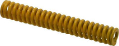 Associated Spring Raymond - 10mm Hole Diam, 5mm Rod Diam, 2-1/2" Free Length, Yellow Die Spring - 211.2 N Max Deflection, 16mm Max Deflection, Extra Strong, Chromium Alloy Steel - All Tool & Supply