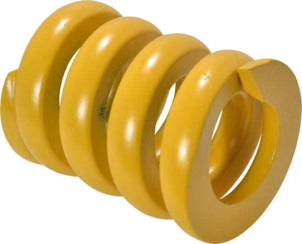 Associated Spring Raymond - 40mm Hole Diam, 20mm Rod Diam, 2-1/2" Free Length, Yellow Die Spring - 8164 N Max Deflection, 13mm Max Deflection, Extra Strong, Chromium Alloy Steel - All Tool & Supply