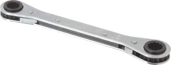 Proto - 11mm x 12mm 12 Point Reversible Ratcheting Box Wrench - Double End, 1-5/8" Head Diam x 1/2" Head Thickness, 6" OAL, Steel, Chrome Finish - All Tool & Supply