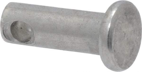 Made in USA - 3/16" Pin Diam, 1/2" OAL, Standard Clevis Pin - 3/32" Hole, 13/32" Usable Length, Uncoated Stainless Steel - All Tool & Supply