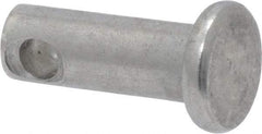 Made in USA - 3/16" Pin Diam, 1/2" OAL, Standard Clevis Pin - 3/32" Hole, 13/32" Usable Length, Uncoated Stainless Steel - All Tool & Supply