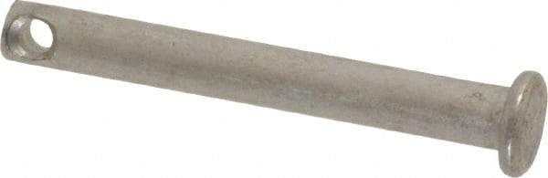 Made in USA - 3/16" Pin Diam, 1-1/2" OAL, Standard Clevis Pin - 3/32" Hole, 1-13/32" Usable Length, Uncoated Stainless Steel - All Tool & Supply