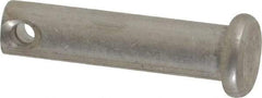 Made in USA - 1/4" Pin Diam, 1" OAL, Standard Clevis Pin - 3/32" Hole, 29/32" Usable Length, Uncoated Stainless Steel - All Tool & Supply