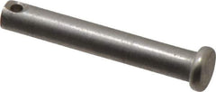 Made in USA - 1/4" Pin Diam, 1-5/8" OAL, Standard Clevis Pin - 3/32" Hole, 1-17/32" Usable Length, Uncoated Stainless Steel - All Tool & Supply