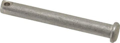 Made in USA - 1/4" Pin Diam, 2" OAL, Standard Clevis Pin - 3/32" Hole, 1-29/32" Usable Length, Uncoated Stainless Steel - All Tool & Supply