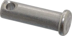 Made in USA - 5/16" Pin Diam, 1" OAL, Standard Clevis Pin - 9/64" Hole, 55/64" Usable Length, Uncoated Stainless Steel - All Tool & Supply