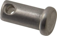 Made in USA - 3/8" Pin Diam, 3/4" OAL, Standard Clevis Pin - 5/32" Hole, 19/32" Usable Length, Uncoated Stainless Steel - All Tool & Supply