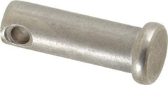 Made in USA - 3/8" Pin Diam, 1-1/8" OAL, Standard Clevis Pin - 5/32" Hole, 31/32" Usable Length, Uncoated Stainless Steel - All Tool & Supply