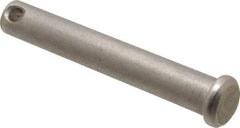 Made in USA - 3/8" Pin Diam, 2-1/2" OAL, Standard Clevis Pin - 5/32" Hole, 2-11/32" Usable Length, Uncoated Stainless Steel - All Tool & Supply