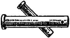 Made in USA - 3/4" Pin Diam, 3-3/4" OAL, Standard Clevis Pin - 5/32" Hole, 3-19/32" Usable Length, Zinc-Plated Steel - All Tool & Supply