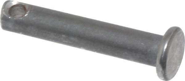 Made in USA - 3/16" Pin Diam, 1" OAL, Standard Clevis Pin - 3/32" Hole, 29/32" Usable Length, Uncoated Steel - All Tool & Supply