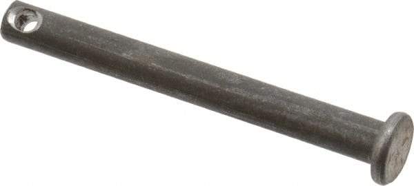 Made in USA - 3/16" Pin Diam, 1-3/4" OAL, Standard Clevis Pin - 3/32" Hole, 1-21/32" Usable Length, Uncoated Steel - All Tool & Supply